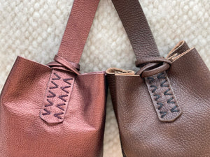 navigli bag | brown metallic upcycled leather