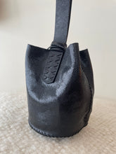Load image into Gallery viewer, navigli bag | black upcycled leather