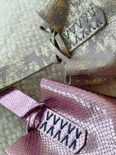 Load image into Gallery viewer, navigli bag | gold grey taupe upcycled leather