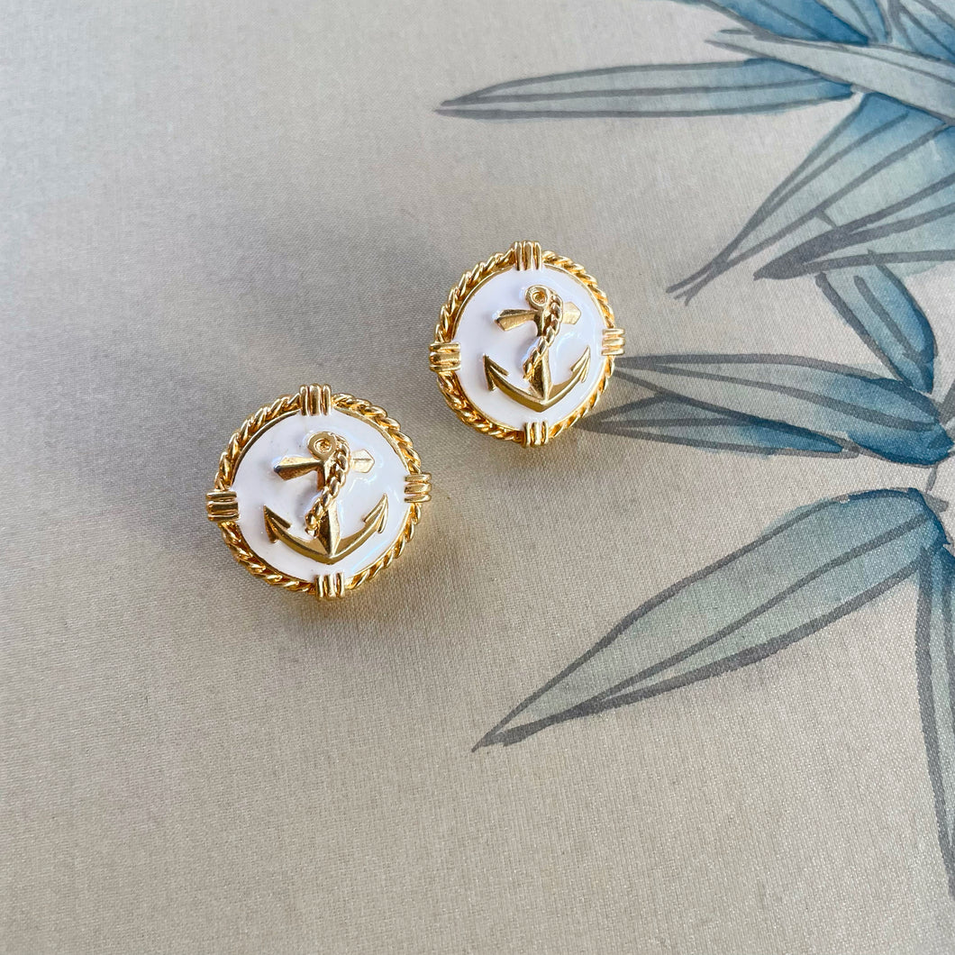 Nautical enamel earrings