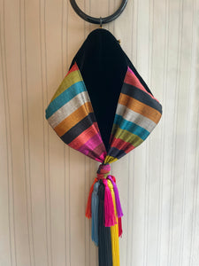 Striped silk colorful Bag