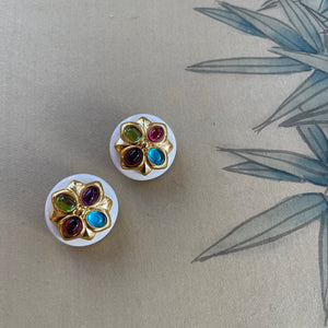 Enamel Clip on earrings