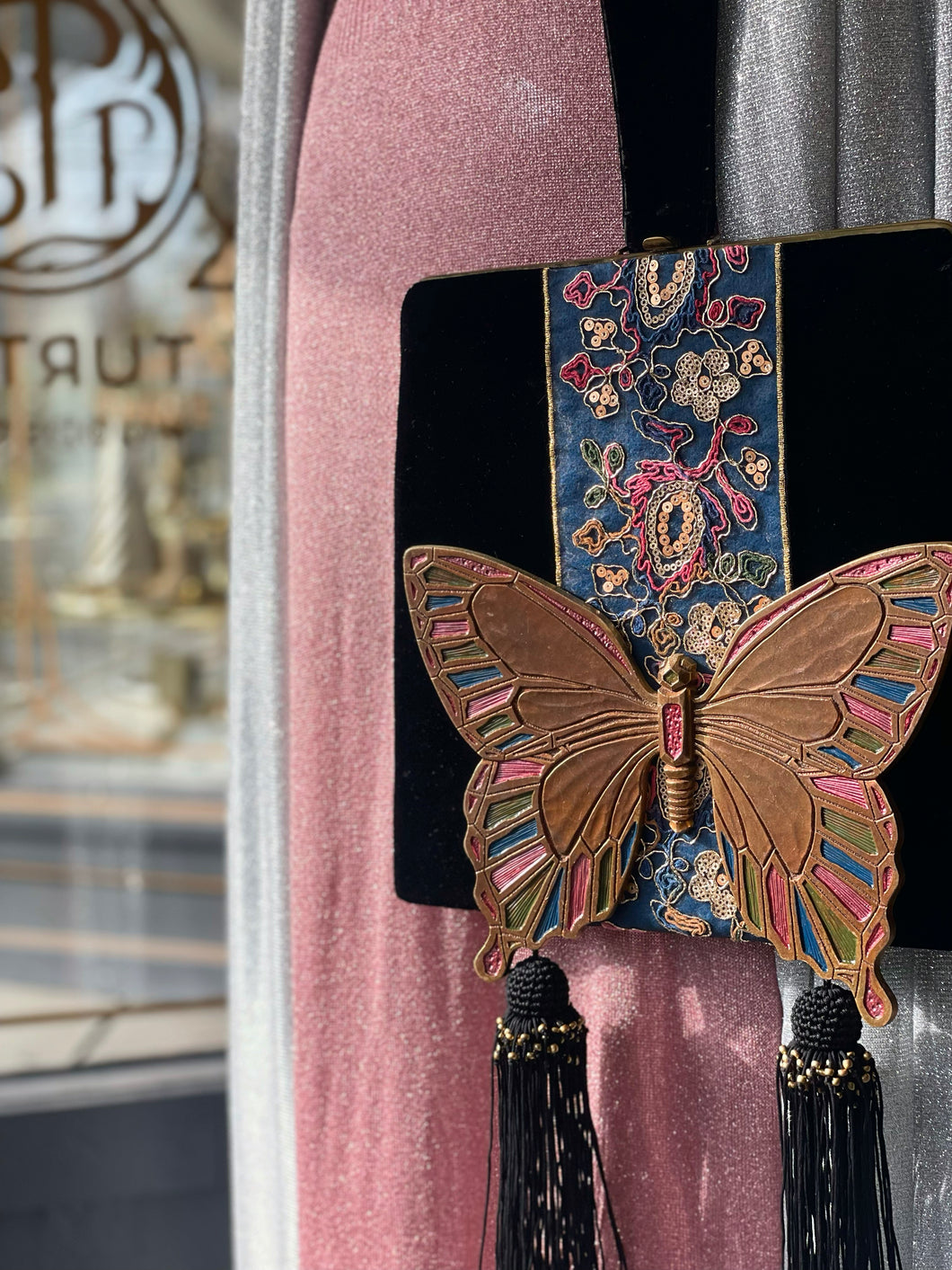 Velvet butterfly Bag