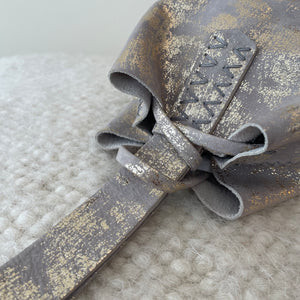 navigli bag | gold grey taupe upcycled leather