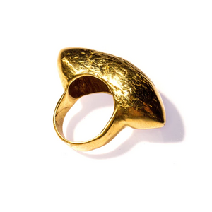 BRASS SILK COCOON HOLLOW FORM RING