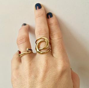 Interlocking ring in brass