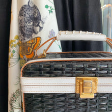 Load image into Gallery viewer, Black &amp; White Rattan bag
