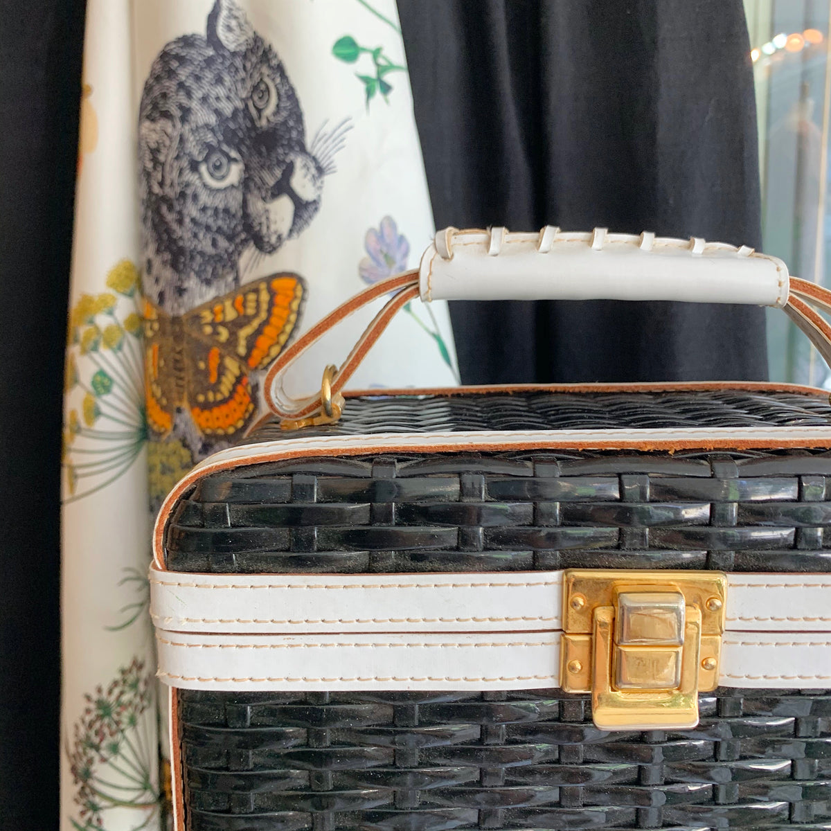 Black & White Rattan bag – Three Turtle Doves