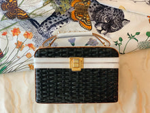 Load image into Gallery viewer, Black &amp; White Rattan bag
