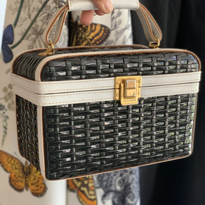 Black & White Rattan bag