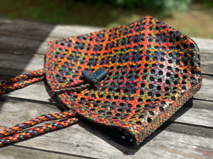 Woven Leather Cane wicker bag