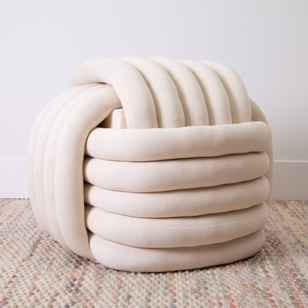 Knotted Pouf Large - Natural
