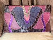 Load image into Gallery viewer, Vintage Snakeskin Patchwork Clutch
