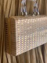 Load image into Gallery viewer, Woven Gold WIcker Briefcase
