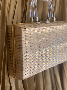 Woven Gold WIcker Briefcase