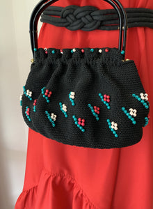 Vintage black beaded bag