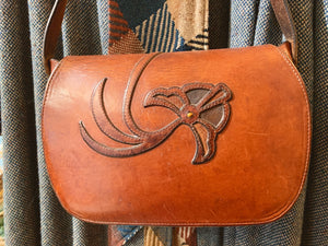 Vintage leather flower bag