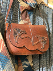 Vintage leather flower bag