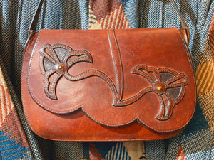 Vintage leather flower bag – Three Turtle Doves